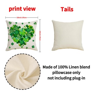 Ensemble de housses de coussin irlandaises pour la Saint-Patrick, motif trèfle porte-bonheur, en <span class=keywords><strong>lin</strong></span> - Product Image 6