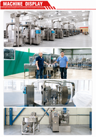 Ligne d'emballage automatique ECHO pour sachets préformés avec bec verseur, remplissage et scellage de liquides, et formage automatique de cartons avec robot Delta pour l'emballage en caisses
