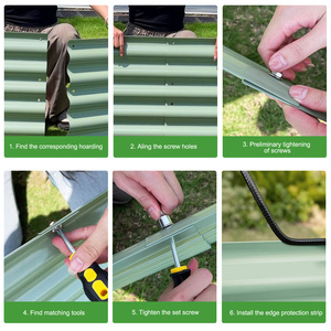 Bộ khung trồng rau cao 17 inch mạ kẽm, chậu trồng rau ngoài trời dành cho rau củ, hoa, thảo mộc - Product Image 6