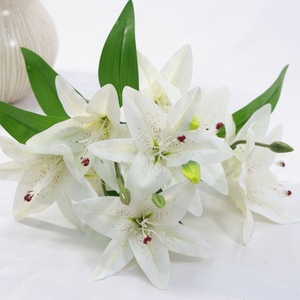 <span class=keywords><strong>Fiori</strong></span> Artificiali di Giglio Bianco a 6 Teste, Effetto Realistico, per Matrimoni e Decorazioni Domestiche, Gigli Artificiali Grandi - Product Image 3