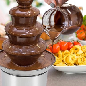 Fuente de chocolate de cuatro niveles, máquina eléctrica de acero inoxidable para derretir chocolate de sobremesa para postres de fiesta - Product Image 4