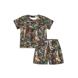 Nouveau été à manches courtes Shorts enfants 2 pièces tenue personnalisé sud imprimé lait soie bébé enfants garçon ensemble de vêtements - Product Image 3