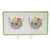 Ensemble de vaisselle en mélamine personnalisé pour la restauration rapide, assiettes et bols, design minimaliste, motif végétal, type de service