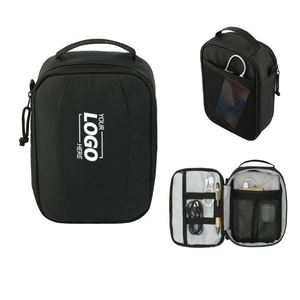 Étui de voyage électronique portable en nylon, organiseur de câbles, petite pochette de rangement pour accessoires technologiques, idéal pour les cadeaux promotionnels - Product Image 1