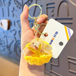 Dessin animé créatif dans l'huile liquide Quicksand porte-clés coquillages flottant porte-clés pendentif cadeau en gros - Product Image 4