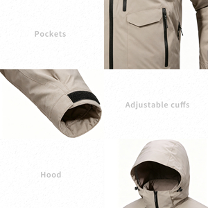 Veste isolée rembourrée de duvet Veste pour homme Coutures entièrement scellées Sans couture Automne Extérieur Imperméable Haute performance - Product Image 2