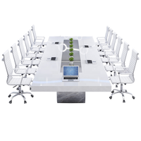 Table de réunion de bureau moderne en bois pour 12 personnes, mobilier de bureau d'usine HYZ1, vente en gros OEM