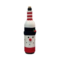Nouvelle Housse de Bouteille de Vin de Noël Transfrontalière en Tissu, Motif Bonhomme de Neige et Élan, Décoration Créative Style Coréen pour la Table