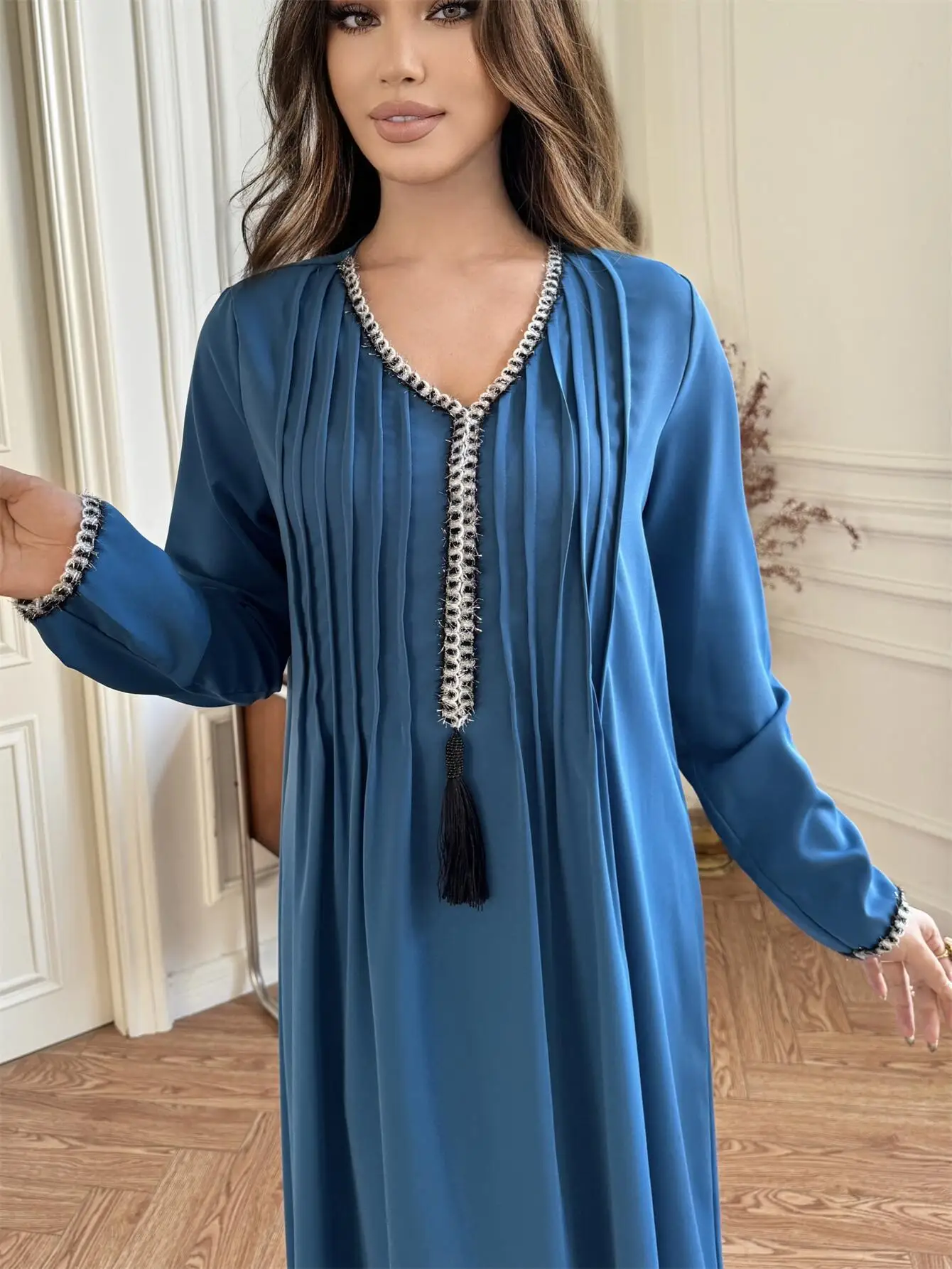 casual long dress with hijab Muslim Women Hijab Long Dress Abaya Kaftan Turkey Satin Maxi Robe Evening  Party