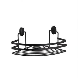 Estante Esquinero de 1 Nivel, Negro, 22 cm de Largo, 22 cm de Ancho, 10.5 cm de Alto, Estante de Almacenamiento para Baño - Product Image 3