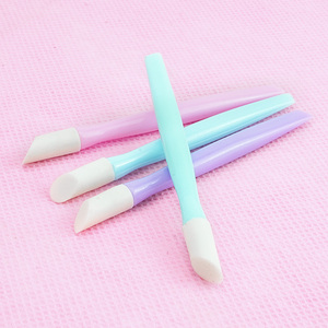 Palo de prensa de doble cabeza, mango de plástico, herramienta de Arte de uñas <span class=keywords><strong>con</strong></span> punta de goma dura, limpiador de empujador de cutículas - Product Image 5