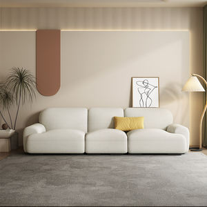 Stile italiano sezionale in pelle scamosciata tessuto a forma di L Set di <span class=keywords><strong>Sofs</strong></span> mobili moderni divani di lusso soggiorno divano - Product Image 3