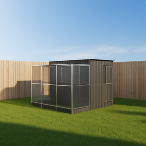 Extension de volière 114,2x119,3x85 en acier, fournitures pour oiseaux, durable, moderne, rectangulaire, pour extérieur - Product Image 2