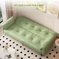 Sofa Bed Lipat Minimalis Modern Motif Awan Warna Krem, Multifungsi untuk Apartemen Sewa dan Ruang Tamu