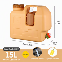 Seau à eau en PE de qualité alimentaire avec robinet, sans BPA, étanche, portable, directement de l'usine, pour voiture, camping, voyage en voiture, pique-nique, randonnée, extérieur