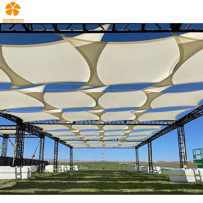Новые растягивающиеся крышки в форме фермы, временная затеняющая конструкция для открытого фестиваля, квадратный декоративный парус