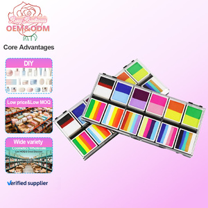 Kit professionnel de <span class=keywords><strong>peinture</strong></span> faciale non toxique Split Cake, palette d'art corporel activée par l'eau pour Halloween, Carnaval, logo personnalisé, vente en gros - Product Image 1