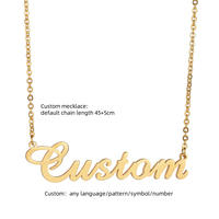 Collier de plaque signalétique de haute qualité bijoux personnalisés en acier inoxydable lettre en or 18 carats collier de nom personnalisé