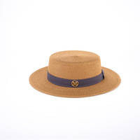 Chapeau de paille tissé à imprimé lettres pour femme, collection Printemps-Été 2026, chapeau de soleil à calotte plate, décontracté, pour la plage, les vacances et les voyages, protection UV