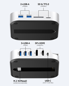 Docking Station USB C HUB Loại C HUB 11 trong 1 để USB3.0 * 3 usb3.2gen2 10Gbps * 2 hd-mi dp SD TF USB C ổ cứng bao vây M.2 NVMe - Product Image 2