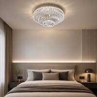 Plafonnier LED 260 mm, Best-seller, style lustre en cristal compact, luminaire de plafond abordable et luxueux, lumière vive et uniforme pour appartements
