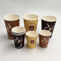 Gobelets jetables personnalisés biodégradables écologiques en papier kraft/blanc à paroi simple pour café et thé 250 ml