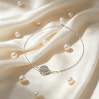 Bracelets à maillons en argent 925 plaqué platine à la mode avec pierres de zircon brillantes pour femmes - Cadeau pour occasions spéciales, fêtes, mariages