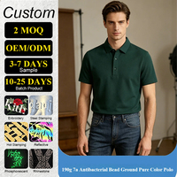 Camiseta Polo Antibacteriana 190G 7A para Hombre y Mujer, 60% Algodón, 35% Fibra de Hielo, 5% Poliuretano, Refrescante, Transpirable, con Logotipo Personalizado, Tallas S-6XL