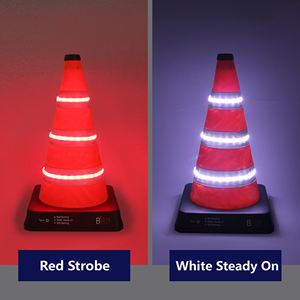 BSEN güvenlik yol inşaat konileri katlanabilir işıklı koni katlanır LED trafik konisi - Product Image 2