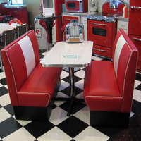 Vinyle rouge et blanc de haute qualité style américain des années 50 restaurant bel air booth canapé et table ensemble meubles