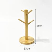 Support moderne en bois en forme d'arbre pour tasses et séchoir à vaisselle, idéal pour le rangement de tasses, verres et tasses à thé dans la cuisine ou lors de fêtes