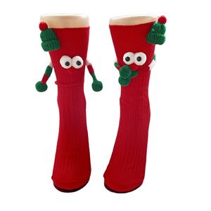 Nouveauté Noël 2024 Chaussettes 3D Stéréoscopiques à Motifs Visuels 100% Coton Rouge Vert Cadeau pour Couples Mignonnes à Empiler Mi-mollet Hiver - Product Image 6