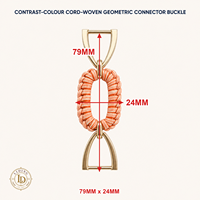 Boucle de connexion tressée contrastante, décoration géométrique pour la face de la chaussure, garniture tressée faite à la main, quincaillerie en alliage de zinc OEM