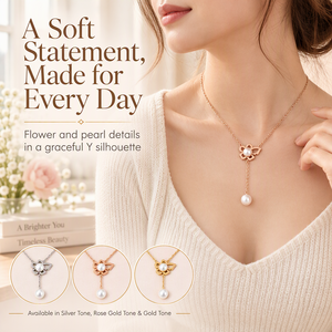 Collier pendentif papillon en acier inoxydable 316L plaqué or 18 carats avec breloque fleur, collier Y pour femme, idéal pour le quotidien et le bureau - Product Image 5