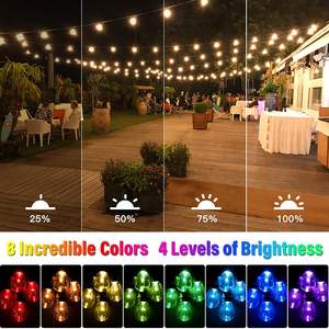Tira de luces LED con Control remoto para exteriores, tira de luces solares Rgb de 24 pies S14 con 12 bombillas, resistente al agua Ip65 - Product Image 4