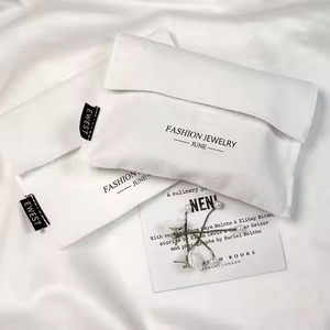 حقيبة تغليف من قماش القطن الأبيض الفاخر قابلة لإعادة التدوير، مخصصة لتخزين الملابس والفساتين والهدايا والمجوهرات بتصميم ظرف مع غطاء للحماية من الغبار - Product Image 4