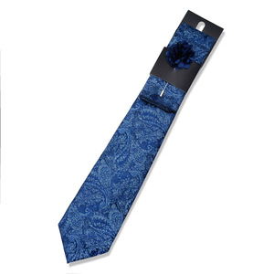 Corbatas y Pañuelos de Bolsillo de Lujo para Hombre al por Mayor, Set de Corbata de 8cm con Broche, Corbatas Casuales Italianas para Hombre - Product Image 4