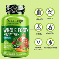 Multivitamines complètes pour hommes, marque privée OEM, 120 capsules végétariennes, 24 superaliments, végétalien, sans gluten, sans OGM, approvisionnement en vrac