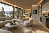 Cabane de glamping Apple Cabin intelligente, maison modulaire à aménagement moderne pour une vie de camping confortable
