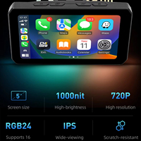 CHIGEE-Navegación GPS para motocicleta, dispositivo de visión nocturna extraíble rápido, Carplay de 5 pulgadas con control de rodillo de manillar