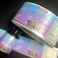 Étiquette personnalisée pour compléments alimentaires, estampage à chaud argenté brillant, gaufrage, autocollant adhésif résistant aux UV inversés pour flacons de produits de santé