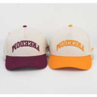 Kleurrijke Gestructureerde 5-Panel Baseball Cap, Gebogen Klep 3D Borduurwerk Logo Aangepast Logo