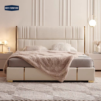 Direkt vom Hersteller: Luxuriöses Modernes Schlafzimmer-Set, Einzelbett/Kingsize-Bett, Weiches Bett mit Drehbarem Holzrahmen, Gepolstertes Lederbett mit Stauraum