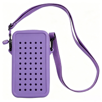 Sac à bandoulière en silicone Chinfai, pochette promotionnelle pour téléphone portable, accessoires de chaussures en PVC, breloques Jibz