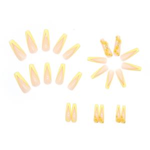 Suministros para <span class=keywords><strong>uñas</strong></span> Productos de belleza <span class=keywords><strong>Uñas</strong></span> Prensa en <span class=keywords><strong>uñas</strong></span> Ballet largo Cremoso Daisy Gold 3D Hollow Butterfly Usable Acrílico Consejos Encantos - Product Image 3