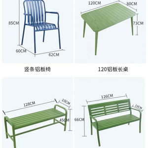 Outdoor Dining Set-Square Table 4 <b>Chairs</b> Aluminum Frame Industrial Design Weather Resistant UV Resistant Customizable Hotel - Product Image 6