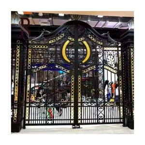 Rising Custom Windproof Modern Metal Grill Diseño de doble puerta Puerta delantera esmaltada Precio forjado de hierro con precio de fábrica - Product Image 5