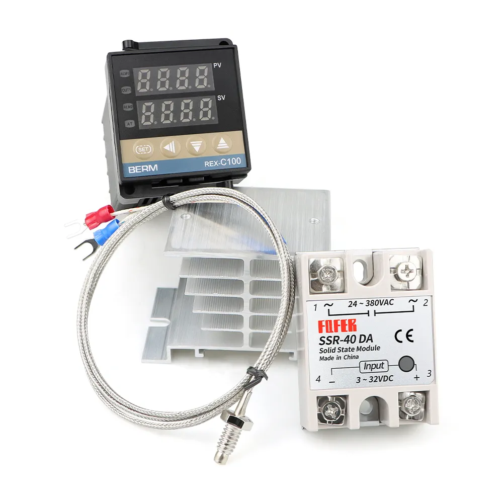 الرقمية قابل للتعديل وحدة تحكم في درجة الحرارة PID لوحة ترموستات REX-C100 + SSR 40A SSR + K الحرارية التحقيق + الحرارة بالوعة