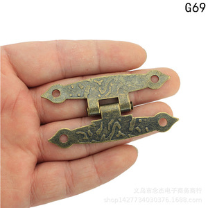 Charnière de meuble de style antique de type H, 65mm x 33mm, montage en surface en fer pour boîte en bois G69 - Product Image 3