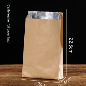 Emballage alimentaire jetable avec adhésif thermofusible, papier d'aluminium, sac en papier pour collation, sac en papier résistant à l'huile, sac en papier kraft - Product Image 5